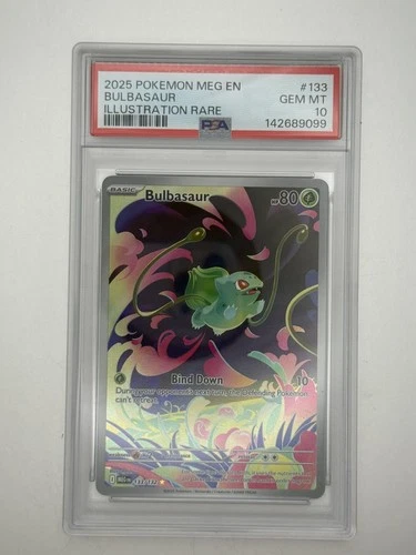 PSA 10 BULBASAUR 133/132 POKEMON TCG MEGA EVOLUTION BASE SET ILLUSTRATION RARE