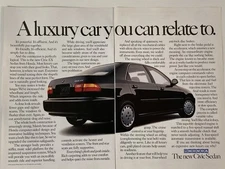 1992 Honda Civic EX Two Page Print Ad Luxury Car