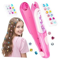 Hair Gem Stamper Kit,Bling Hair Jewels for Girls, Hair Styling Tool with Pink