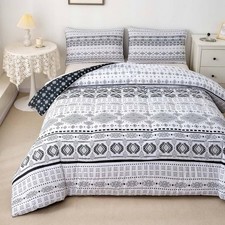   RIL  Boho King Comforter Set Aztec Tribal Quilt Bedding with 2 Pillowcases