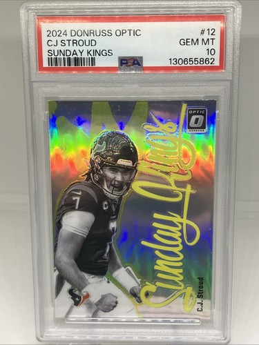 2024 Donruss Optic CJ Stroud Sunday Kings #12 RC SP PSA 10 GEM MINT Case Hit