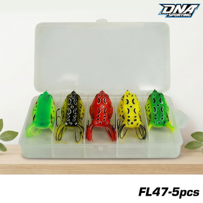 5PCS Frog Topwater Fishing Lure Set 5.5cm 11g Soft PVC Bass Pike