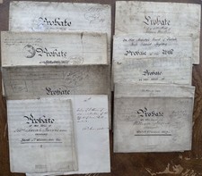 Lot of 10 Victorian Probate & Estate Documents 1815-1866 Wills Inheritance