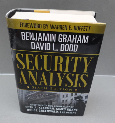 Security Analysis Sixth Edition Hardcover  David Dodd Benjamin Graham  Investing