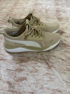 PUMA 384634-22 Beige White Men's Low Top Lace Up Athletic Sneakers