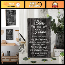 Bless This Home Wall Decor - Rustic Farmhouse Sign for New Homeowners, 11.81x16.