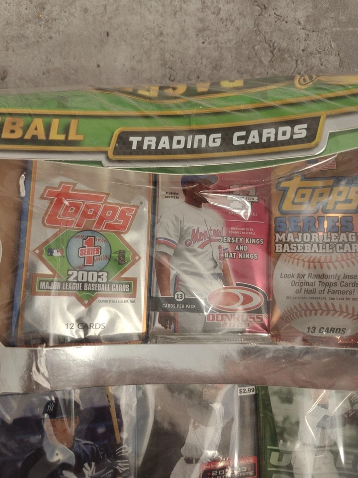Topps 2003 Tarjetas de Béisbol Colección Campeonato Caja Sellada Abollada 19 Paquetes Foto 3 de 4