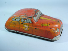 Vintage Mettoy Tin Plate Litho Friction Fire Chief Car No.1 MT3322 Made in GB