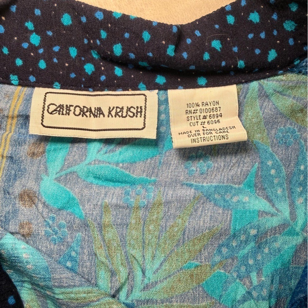 California Krush Blue Patchwork Button Front Shir… - image 4