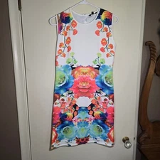 Just Love Sleeveless R8855-67 Size Large White with Colorful Flowers