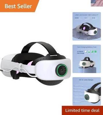 BUSQUEDA Elite Strap with Battery for Oculus Quest 2,8000mAh Extend 9hrs Play...