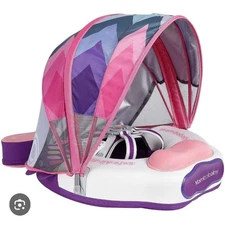 HECCEI Mambobaby PINK Pool Float Non-inflatable Foam Swimming Raft + Canopy PINK