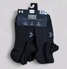 UNDER ARMOUR Mens Socks No Show Cushioned Breathable 6 Pair Shoe Size 8.5-13