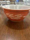 Vintage PYREX Autumn Harvest Wheat Mixing Bowl #402 Rust Color 1.5 Qt.