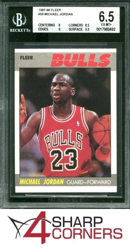 1987 FLEER #59 MICHAEL JORDAN BULLS HOF BGS 6.5