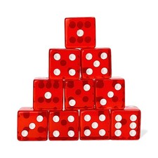 10 Piece 19 mm Dice Pack - Acrylic and Translucent D6 Dice, Square w/Rounded ...