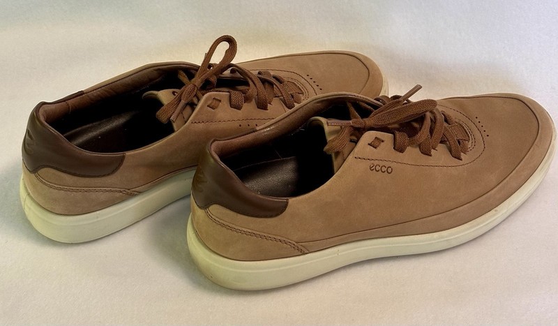Men's Ecco SOFT Sneakers Shoes Brown Leather Comfort