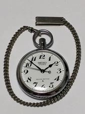 Seiko Precision JNR Second Setting Hand Wound Pocket Watch Vintage Free Shipping