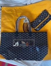 NEW GOYARD Saint St. Louis PM Limited Edition Tote Hand painted Animals Dog Cat