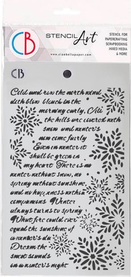 Ciao Bella Schablone Elegance of Blue - Winter Poem 24 x 14,4 cm Stencil Basteln