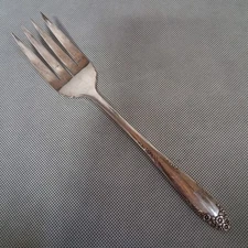 Oneida English Garden 1949 Cold Meat Serving Fork Silverplated 8 1/2"