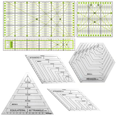 7 Stücke Quilten Patchwork Lineal, Patchwork Dreieck Hexagon Trapezoid, 45 Grad