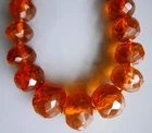 LOVELY, VINTAGE, GRADUATED, REAL AMBER, FACETED BEAD, KNOTTED NECKLACE 30.4g