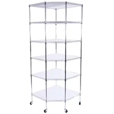 Silver 6-Tier Metal Freestanding Garage Storage Shelving Unit with Wheels (26.77
