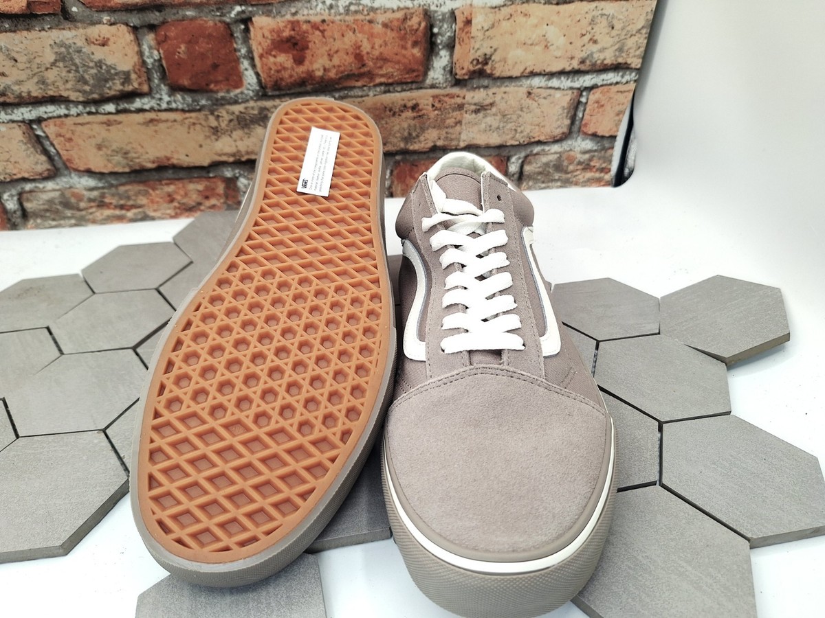 Vans Old Skool Pop Gray Suede Canvas Skate Shoes Men