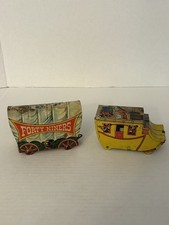 VINTAGE 1950's-60  s U.S. METAL MFG. Co. TIN LITHO STAGECOACH  Covered Wagon Toy