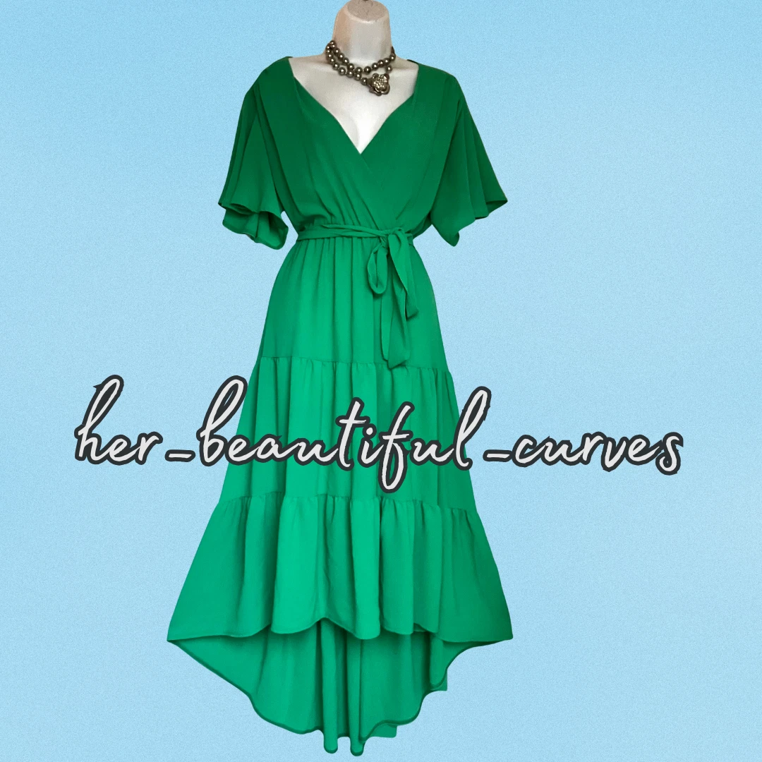 sachin and babi light blue dress Emerald Green Midi Dress - Tiered Midi Dress - Mock Neck Dress