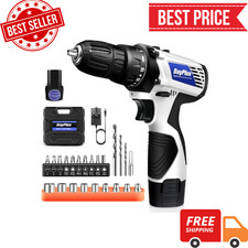 12V Cordless Drill Combo Cutter Electric Screwdriver Kit, 2 Variable Speed, 18+1
