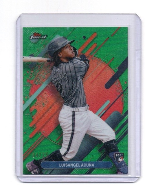2025 Topps Finest Luisangel Acuna #211 Rare Green Refractor Rookie /25