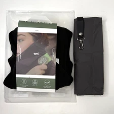 trtl Travel Pillow One Size Black Fleece Flying Airplane Neck Shoulder Support