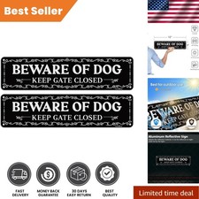 Durable Indoor/Outdoor 'Beware of Dog' Signs - 12x3 Inch Reflective Design