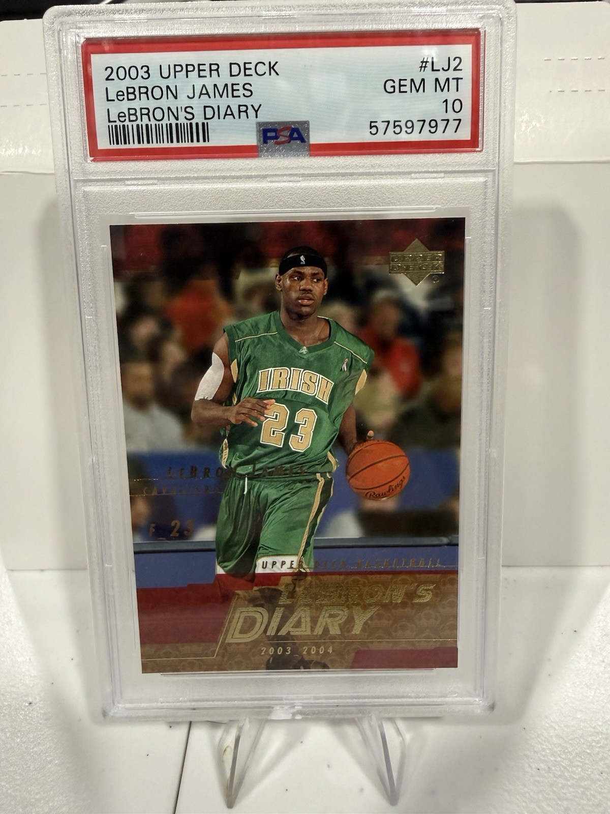 2003-04 Upper Deck #LJ2 Lebron James Diary ROOKIE RC PSA 10 Graded Card Lebron's