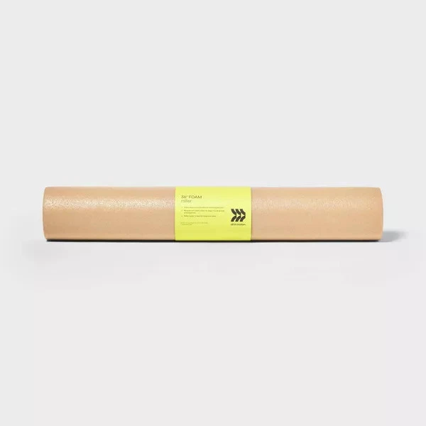 ALL IN MOTION 36" FOAM ROLLER BEIGE EPE MATERIAL, WHOLE BODY USE - BEIGE
