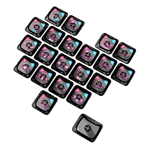 Wear Resistant Shine Through Keycaps 21 Key Layout Cute Feline Design - Picture 6 of 10