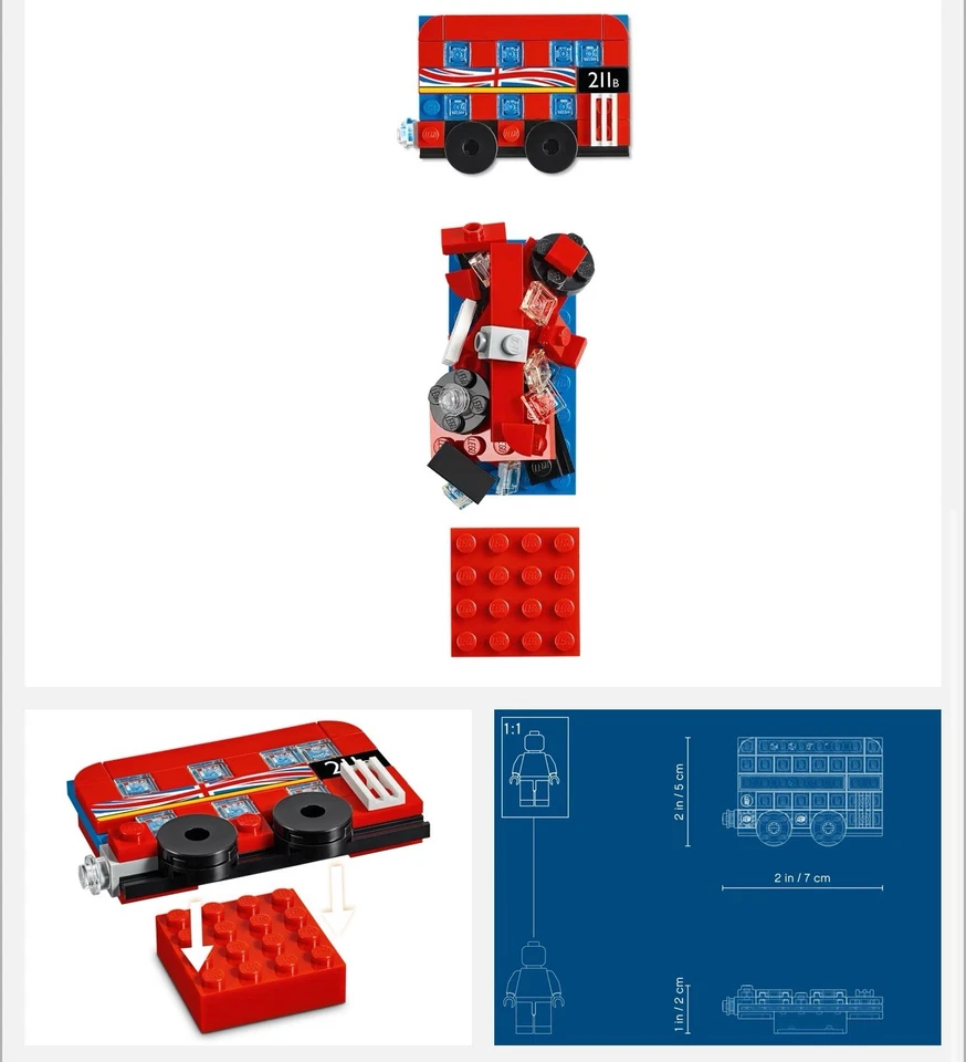 LEGO London Bus Magnet Blister Pack 853914 BRAND NEW SEALED - Image 3 of 3