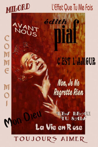 Edith Piaf French Music Cabaret Vintage Poster Repro FREE SHIP in USA - Picture 1 of 1