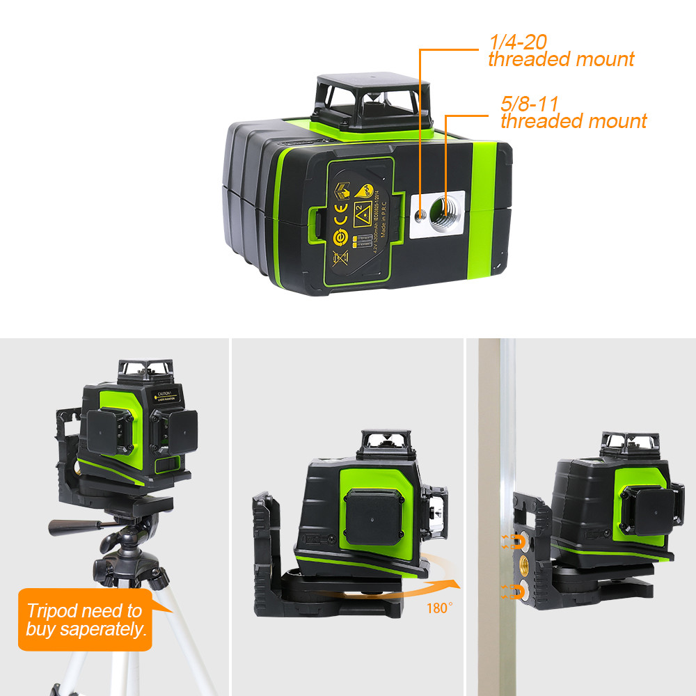 12 Lines 3D Rotary laser level self leveling 3 x 360 Degree Vertical Horizontal