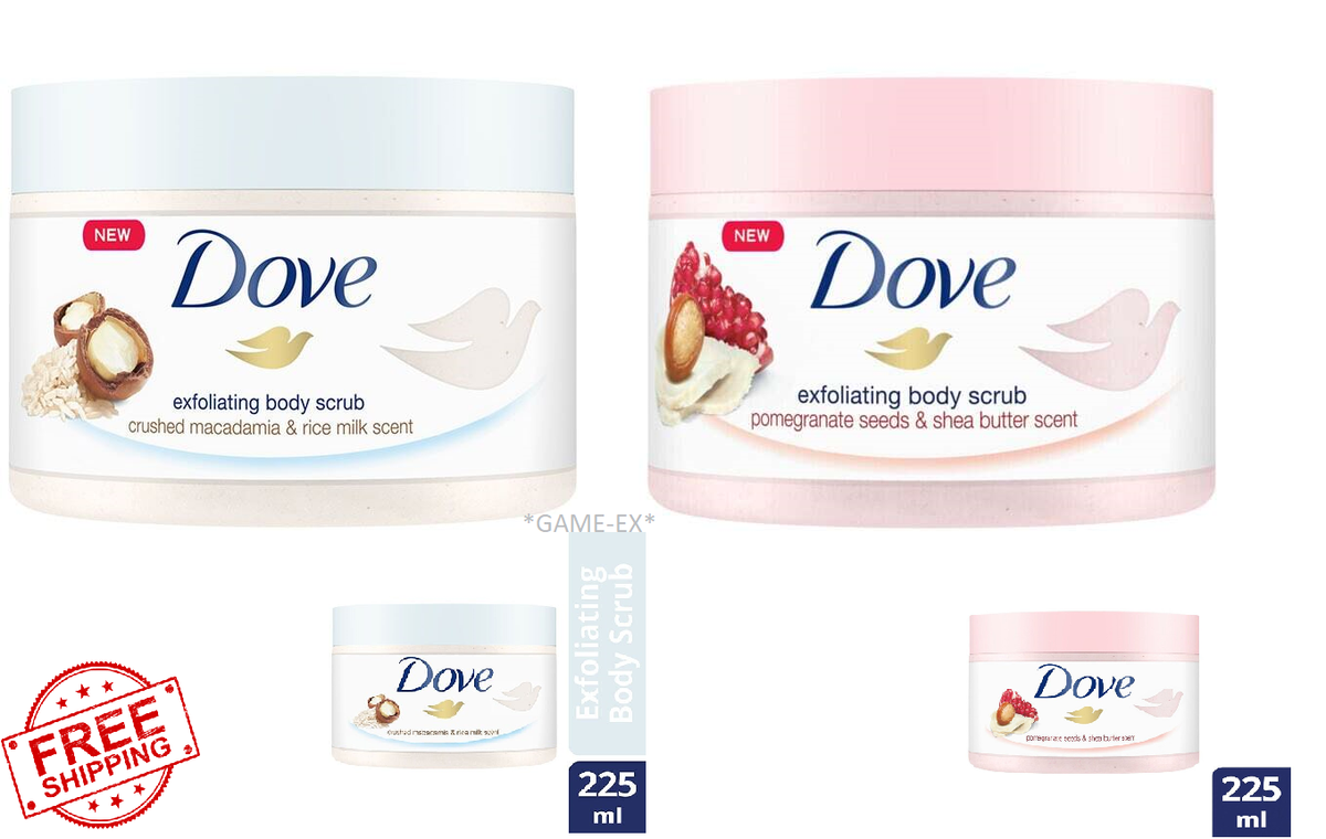 Dove Exfoliating Body Scrub Macadamia & Rice Milk / Pomegranate