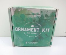 NEW Baby Ornament Keepsake Kit Air Dry Clay Newborn Baby 2 EASELS, 4 RIBBONS