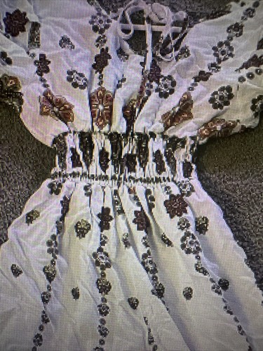 Women’s Floral And White Romper Jumpsuit Wide Leg One Piece Large - Picture 3 of 6