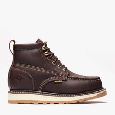 Nueva Bota de Trabajo Para Hombre Borgoña 6" Puntera Sin usar Cuero Puntera de Acero BAT612 Talla 6-13 (D,M)