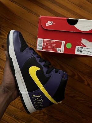 Size 8.5 - Nike Dunk High Premium EMB Lakers 2021
