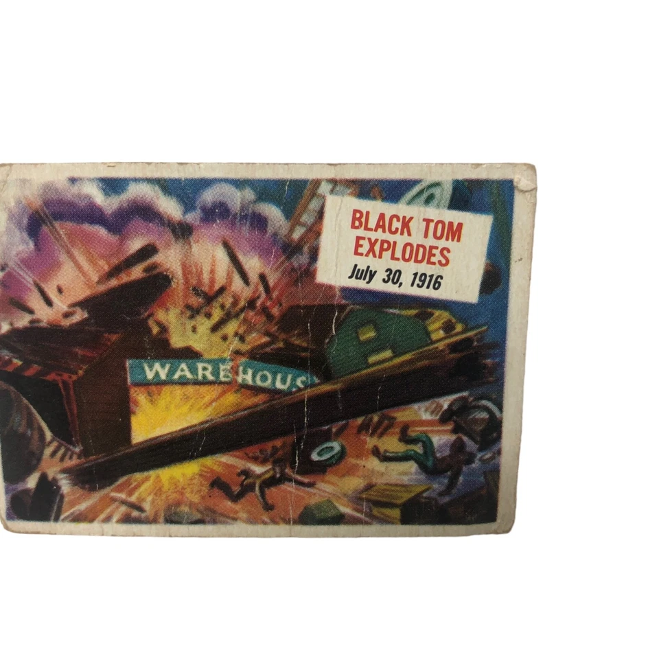 Antigo 1954 Topps Scoops # 49 Black Tom Explodes cartão - Imagem 3 de 4
