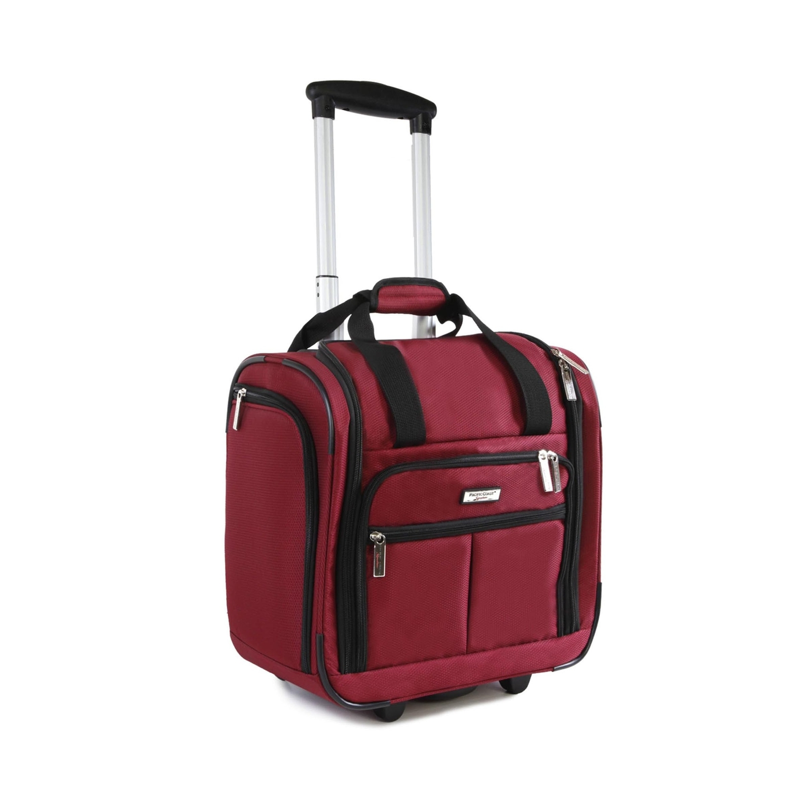 Pacific Coast Signature Underseat 15.5" Rolling Tote Carryon, Crimson