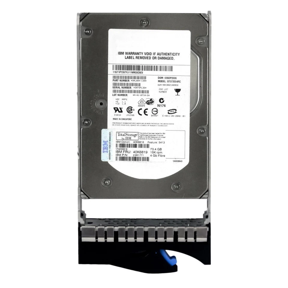 Hard Drive IBM 40K6819 23R1771 ST373554FC 73GB 15000U/Min 16MB FC 3.5'' Inch - Image 3 of 3