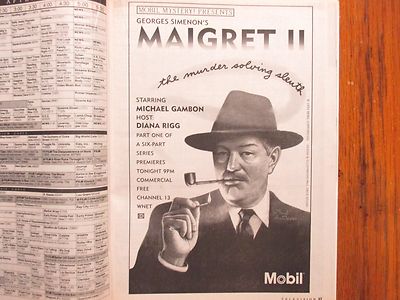 Oct. 9, 1994 N Y Times TV Mag(MICHAEL GAMBON/REBA McENTIRE/MAIGRET II/DIANA  RIGG